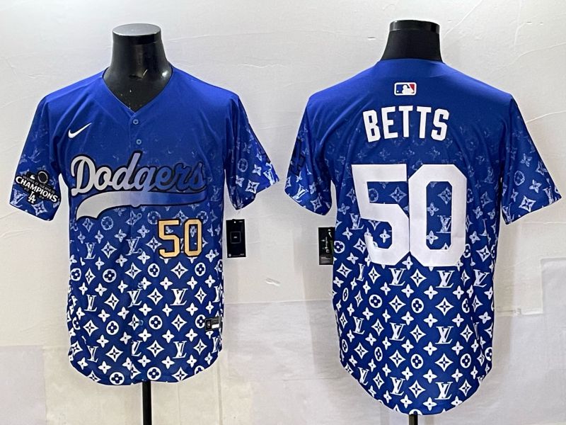 Men Los Angeles Dodgers #50 Betts Blue Nike 2025 MLB jersey 05->los angeles dodgers->MLB Jersey